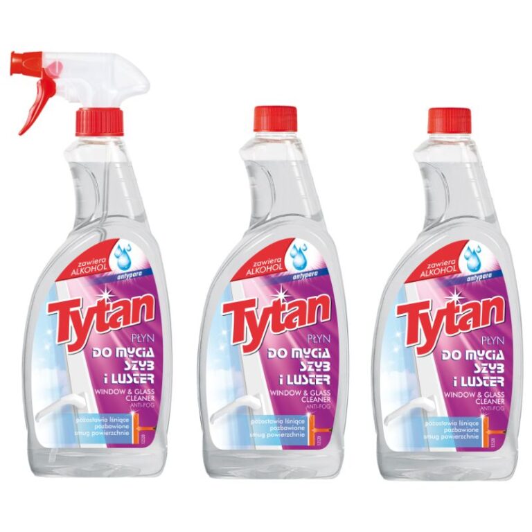 3 X Płyn do mycia szyb i luster antypara Tytan spray 750g