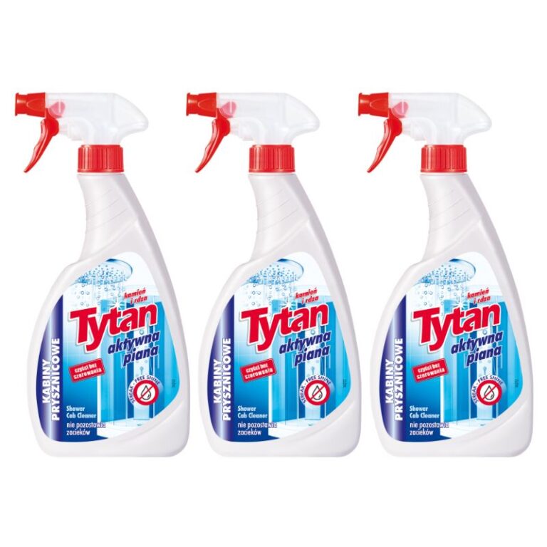 3 x Płyn do mycia kabin prysznicowych Tytan 500g spray