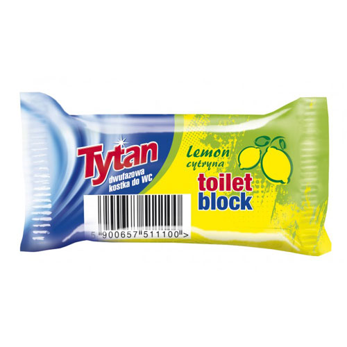 Dwufazowa kostka do wc Tytan cytrynowy zapas 40g