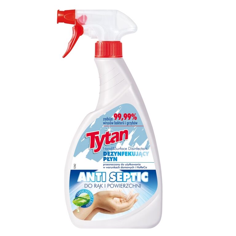 P71010 dezynfekujący płyn do rąk i powierzchni Tytan anti septic spray 500g 24032023