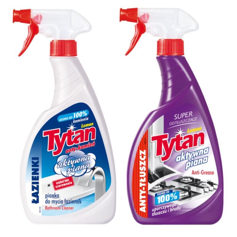 Pianka do mycia łazienek Tytan SPRAY 500g + Tytan ANTY-TŁUSZCZ ODTŁUSZCZACZ UNIWERSALNY spray 500g (2)