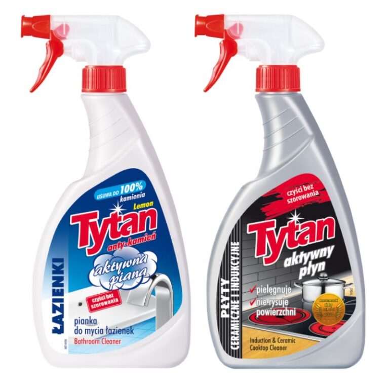 Pianka do mycia łazienek Tytan SPRAY 500g + płyn do czyszczenia płyt ceramicznych i indukcyjnych Tytan spray 500g (2)