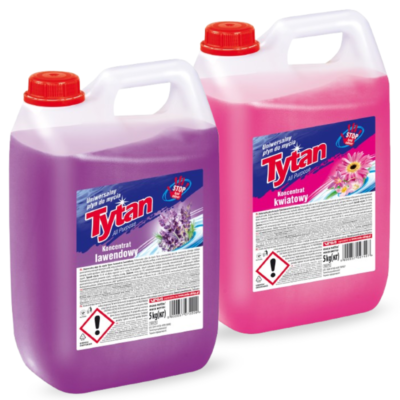 2 x Uniwersalny płyn do mycia kwiatowy i  lawendowy Tytan koncentrat 5 kg