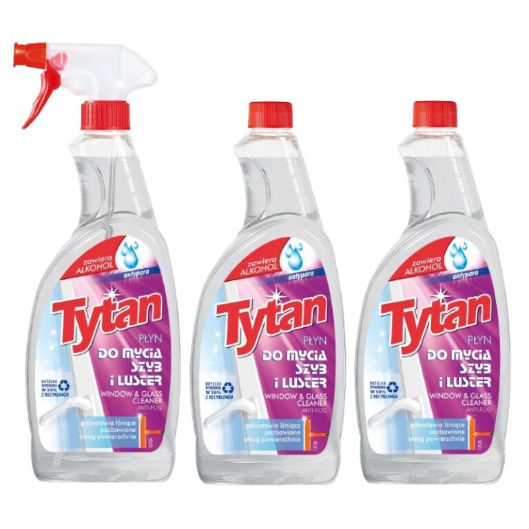 3 X Płyn do mycia szyb i luster antypara Tytan spray 750g