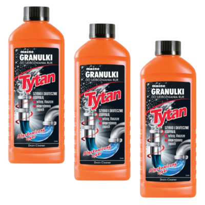 3 x Granulki do udrożniania rur Tytan 800 g