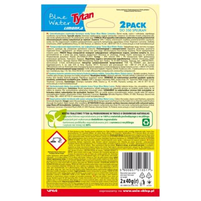 Czterofunkcyjna zawieszka barwiąca wodę Tytan Blue Water Limonka 2 x 40 g