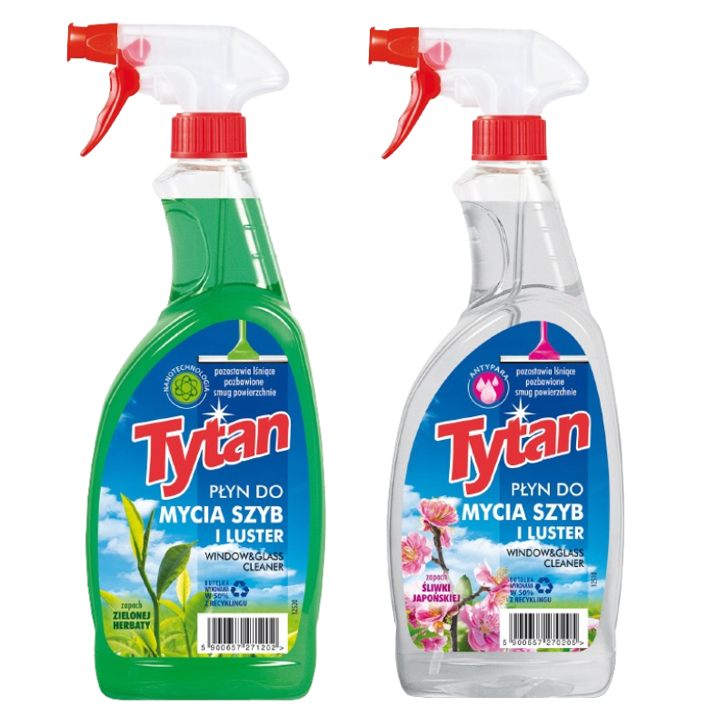 Płyn do mycia szyb antypara Tytan spray 750 ml + nanotechnologia spray 750 ml