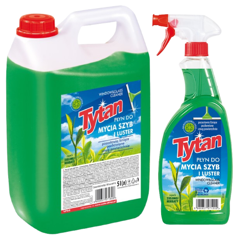Produkt Płyn do mycia szyb nanotechnologia Tytan 5 l + 750 ml