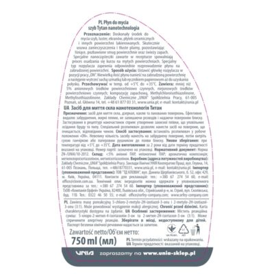Płyn do mycia szyb nanotechnologia Tytan spray 750 ml
