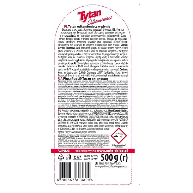 TYTAN ODKAMIENIACZ DO EKSPRESU UNIWERSALNY 500G