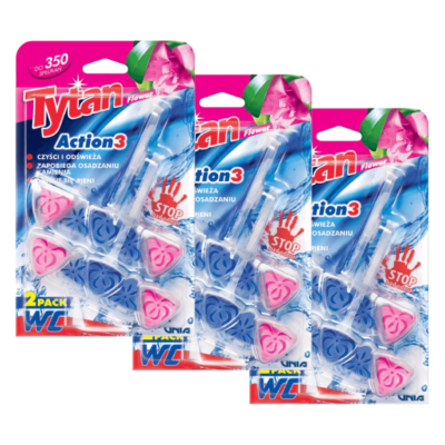 Tytan 3w1 kostka do WC ACTION3 flower 6x40g PROMO