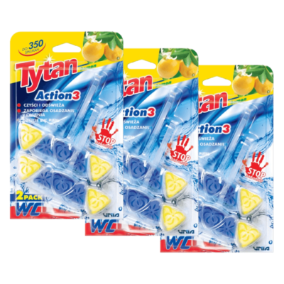 Tytan 3w1 kostka do WC ACTION3 lemon 6x40g PROMO