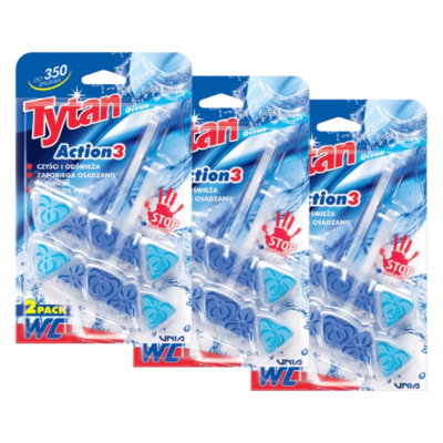 Tytan 3w1 kostka do WC ACTION3 ocean 6x40g PROMO