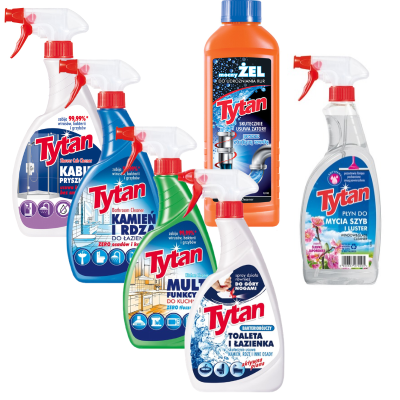 Tytan Power zestaw do łazienki i kuchni 6szt MIX