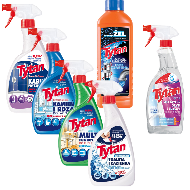 Produkt Tytan Power zestaw do łazienki i kuchni 6szt MIX