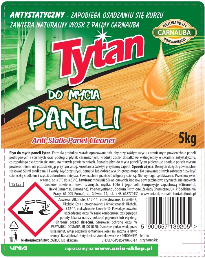 2 x Płyn do mycia paneli antystatyczny Tytan 5 kg