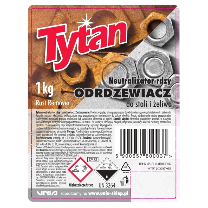 Tytan neutralizator rdzy - odrdzewiacz 1 kg