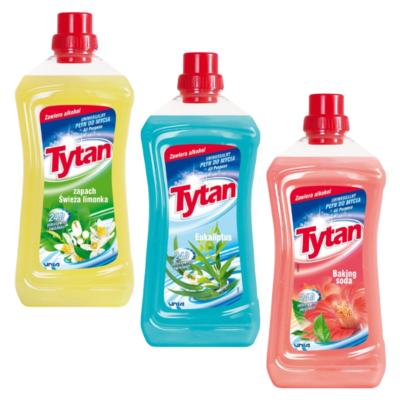 Tytan płyn uniwersalny zestaw RÓŻNE ZAPACHY 3 x 1l