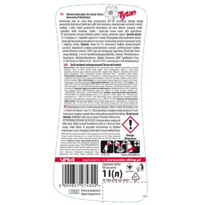 Uniwersalny płyn do mycia kwiatowy Tytan koncentrat 1 l