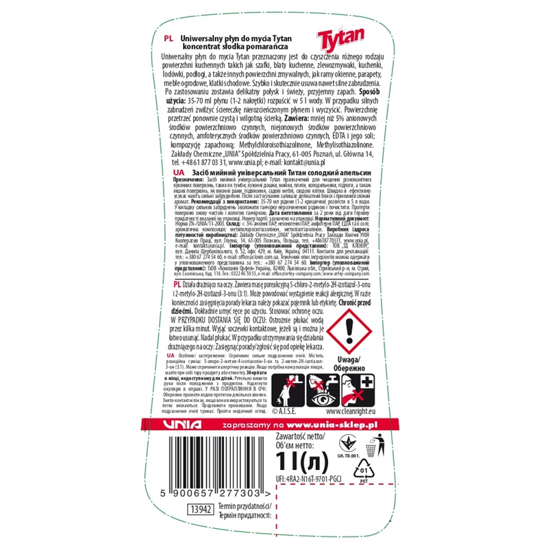 Tytan mega zestaw środków czystości czysty dom