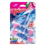 3w1 KOSTKA TOALETOWA WC TYTAN ACTION FLOWER 2x40g