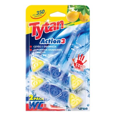 3w1 KOSTKA TOALETOWA WC TYTAN ACTION3 LEMON 2x40g