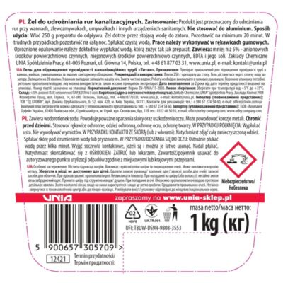 Żel do udrożnienia rur Tytan 1 kg