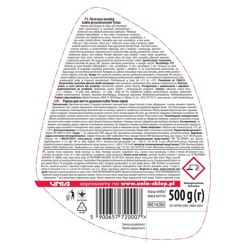 Zestaw do sprzątania kuchni i łazienki Tytan