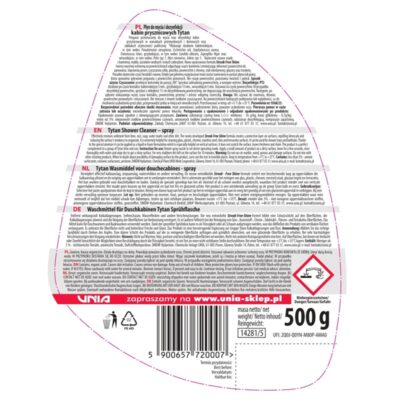 Płyn do mycia kabin prysznicowych Tytan kamień i rdza 500g