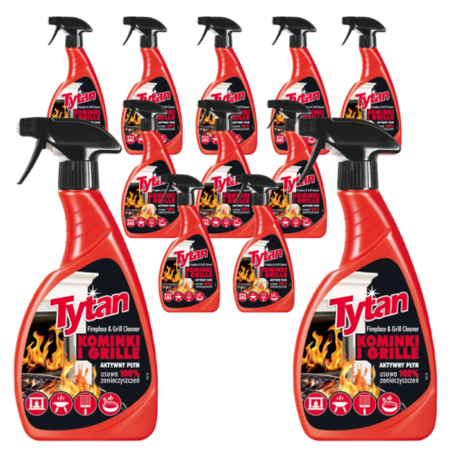 12 x Płyn do czyszczenia szyb kominkowych, grilla i kominków Tytan spray 500g