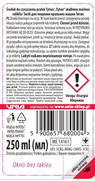 Tabletki do WC Tytan Power Tabs 16szt + płyn do czyszczenia pralki 250ml