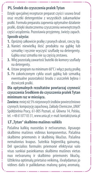 Tabletki do WC Tytan Power Tabs 16szt + płyn do czyszczenia pralki 250ml