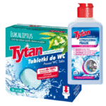 Tabletki do WC Tytan Power Tabs 16szt + płyn do czyszczenia pralki 250ml