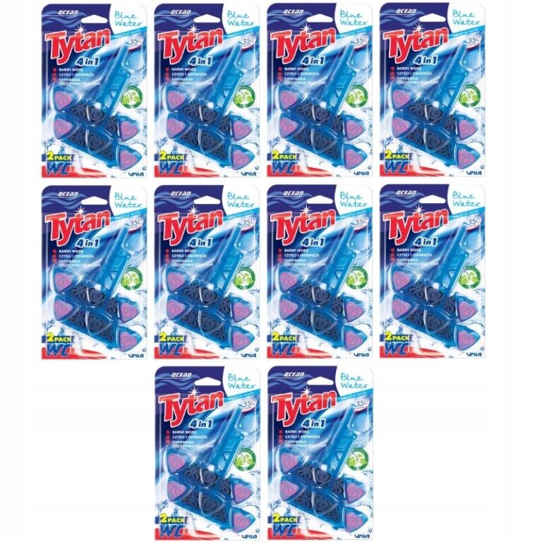 10 x Kostka toaletowa do WC Tytan BlueWater 2x40g