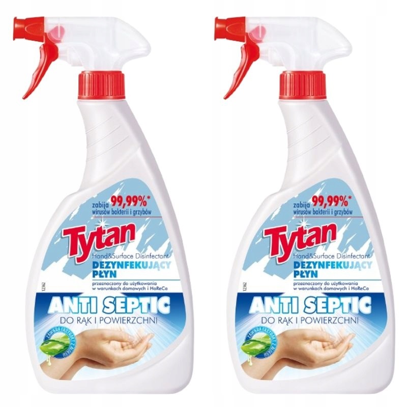 Produkt 2 X płyn do dezynfekcji rąk, skóry, powierzchni Tytan 500ml DEZYNFEKUJĄCY