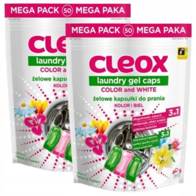 2 x Cleox kapsułki do PRANIA 3-komorowe 50 szt.