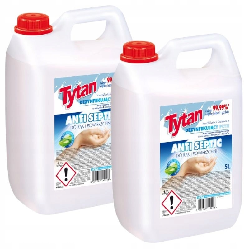 Produkt 2 x płyn dezynfekujący Tytan 5l do rąk i powierzchni zabija wirusy bakterie