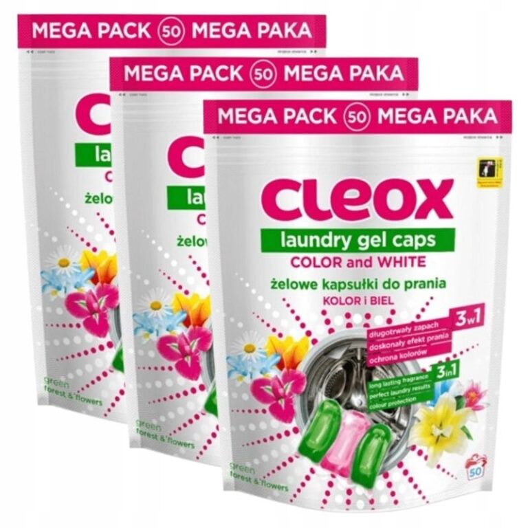 3 x Cleox kapsułki do prania uniwersalne 3 komorowe 50 kapsułek MEGA JAKOŚĆ