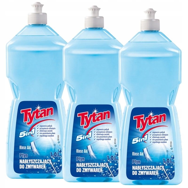 Produkt 3 x Nabłyszczacz Do Zmywarki Tytan 5w1 – 1L KORZYSTNY PAKIET