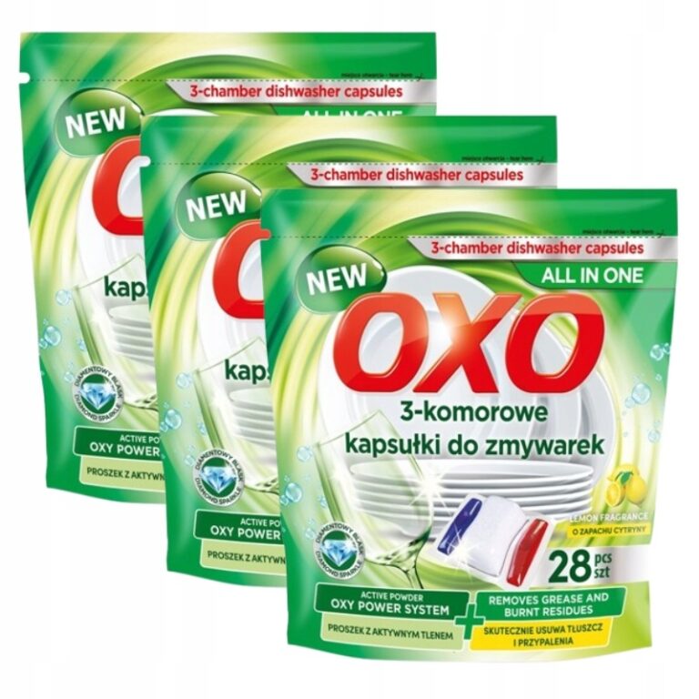 3 x Oxo 3-komorowe kapsułki do zmywarki w sumie 84 kapsułki MEGA SKUTECZNE