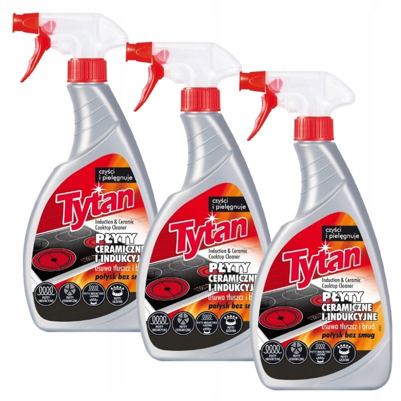 Produkt 3 x Spray Tytan 500g płyn do czyszczenia płyt indukcyjnych i ceramicznych