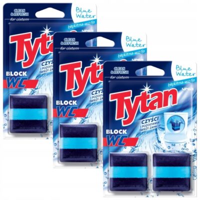 3 x Kostka do spłuczki barwiąca wodę Tytan Blue Water 2x50g