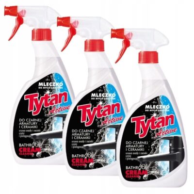 3 x Mleczko do czyszczenia łazienek do czarnej armatury Tytan spray 500g