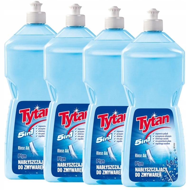Produkt 4 x Płyn Nabłyszczający do Zmywarek Tytan 5w1 – 1L WIELOSZTUKI