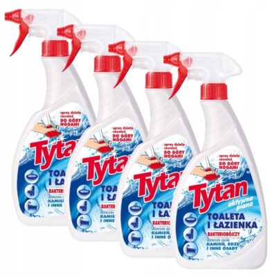 4 x Płyn do mycia WC Tytan bakteriobójczy spray działa do góry nogami 500g