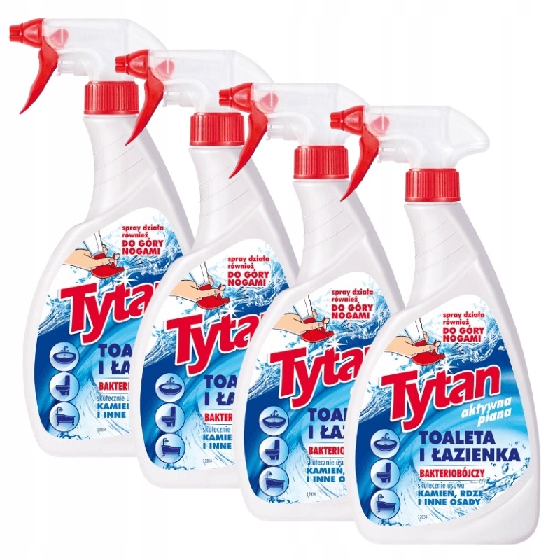 Produkt 4 x Spray Do Mycia Łazienek i WC Tytan Bakteriobójczy 500g WIELOSZTUKI