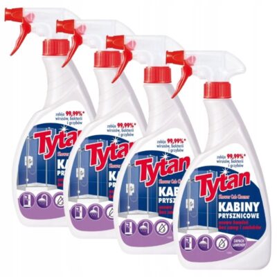 4 x Płyn do mycia kabin prysznicowych Tytan kamień i rdza 500g