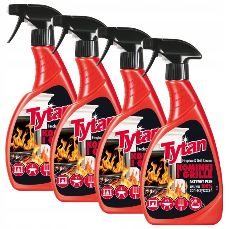 Produkt Płyn Do Mycia Kominków Grilla Tytan 4 x 500g, Do Kominka, szyb kominkowych