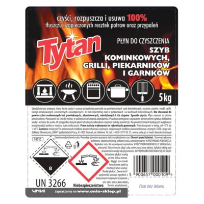 Płyn do czyszczenia szyb Kominkowych Grilli Piekarników i Garnków Tytan 5kg