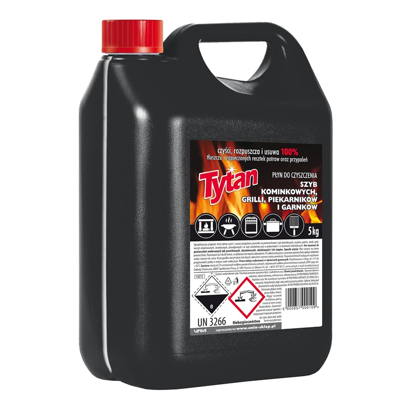 Produkt Płyn do czyszczenia szyb Kominkowych, Grilli, Piekarników i Garnków Tytan 5kg
